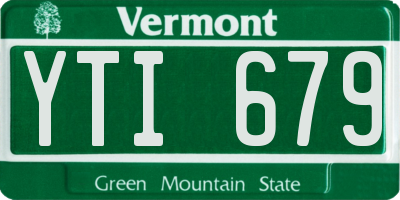 VT license plate YTI679