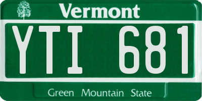 VT license plate YTI681
