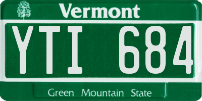 VT license plate YTI684