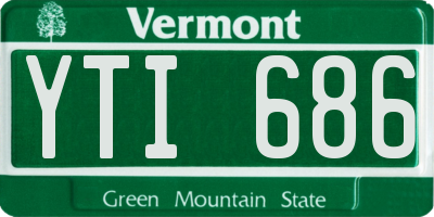 VT license plate YTI686