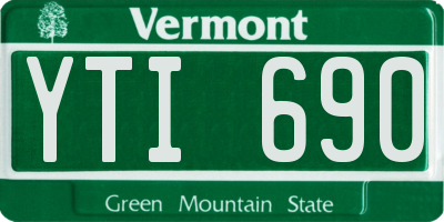 VT license plate YTI690