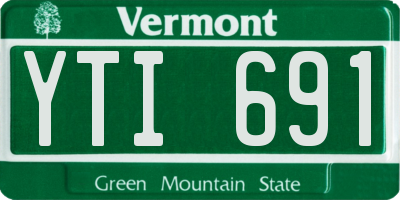 VT license plate YTI691