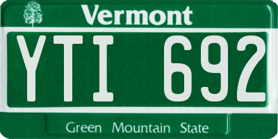 VT license plate YTI692