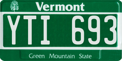 VT license plate YTI693