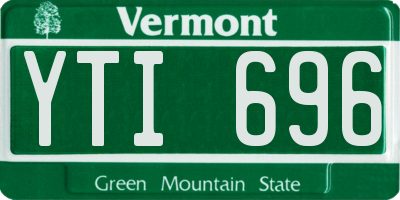VT license plate YTI696