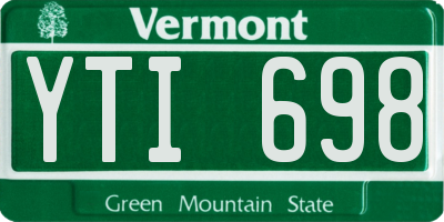 VT license plate YTI698