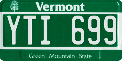 VT license plate YTI699