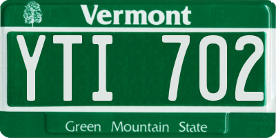 VT license plate YTI702