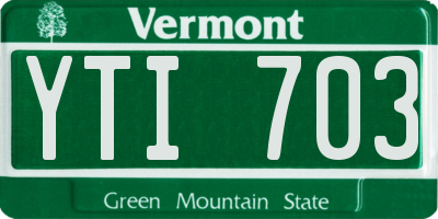 VT license plate YTI703