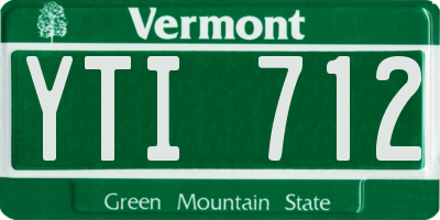 VT license plate YTI712