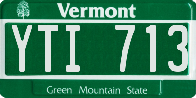 VT license plate YTI713
