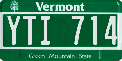 VT license plate YTI714