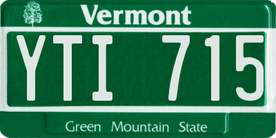 VT license plate YTI715