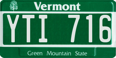 VT license plate YTI716