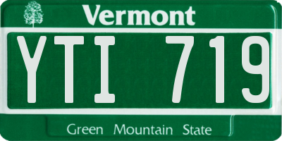 VT license plate YTI719