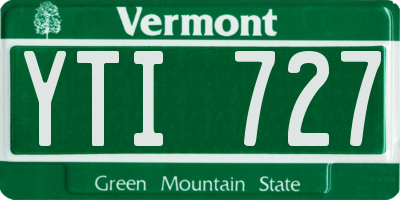 VT license plate YTI727