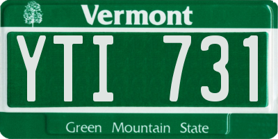 VT license plate YTI731