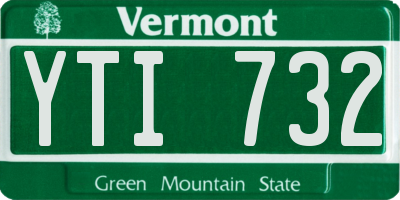VT license plate YTI732