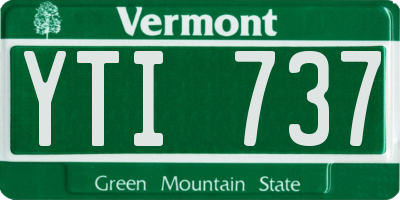 VT license plate YTI737