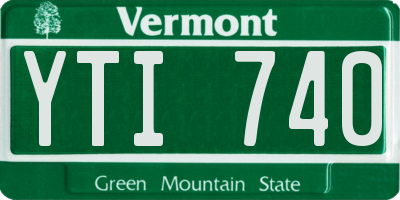 VT license plate YTI740