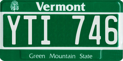 VT license plate YTI746