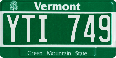 VT license plate YTI749