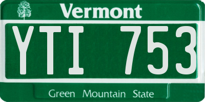 VT license plate YTI753