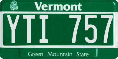 VT license plate YTI757