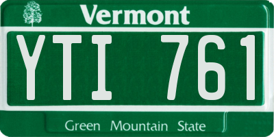 VT license plate YTI761
