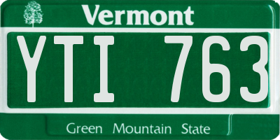VT license plate YTI763