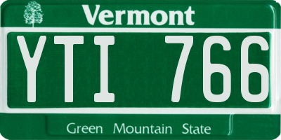 VT license plate YTI766