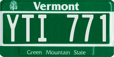 VT license plate YTI771