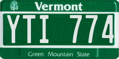 VT license plate YTI774