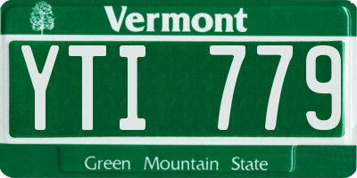 VT license plate YTI779