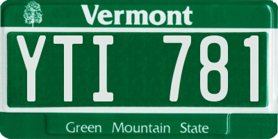 VT license plate YTI781