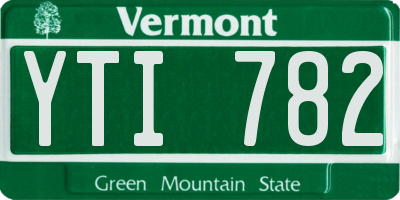 VT license plate YTI782