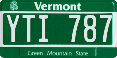 VT license plate YTI787