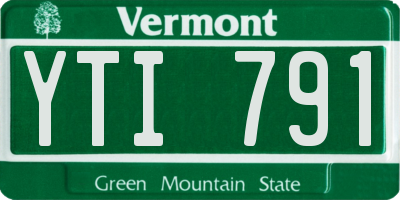 VT license plate YTI791