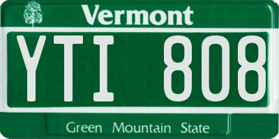 VT license plate YTI808
