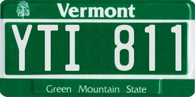 VT license plate YTI811