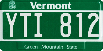 VT license plate YTI812