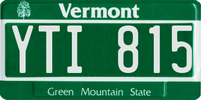 VT license plate YTI815