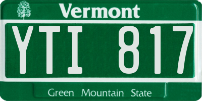 VT license plate YTI817
