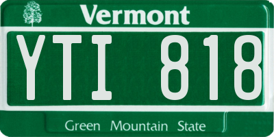 VT license plate YTI818