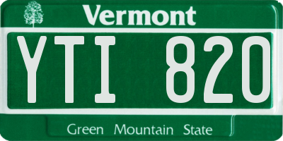 VT license plate YTI820