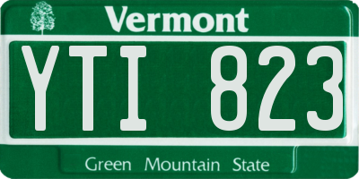 VT license plate YTI823