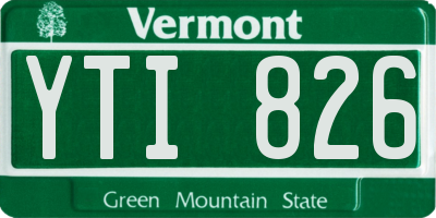 VT license plate YTI826