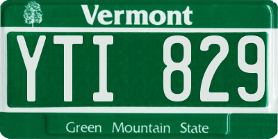 VT license plate YTI829