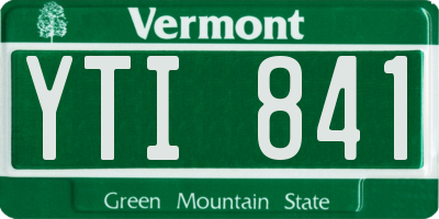 VT license plate YTI841