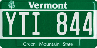 VT license plate YTI844